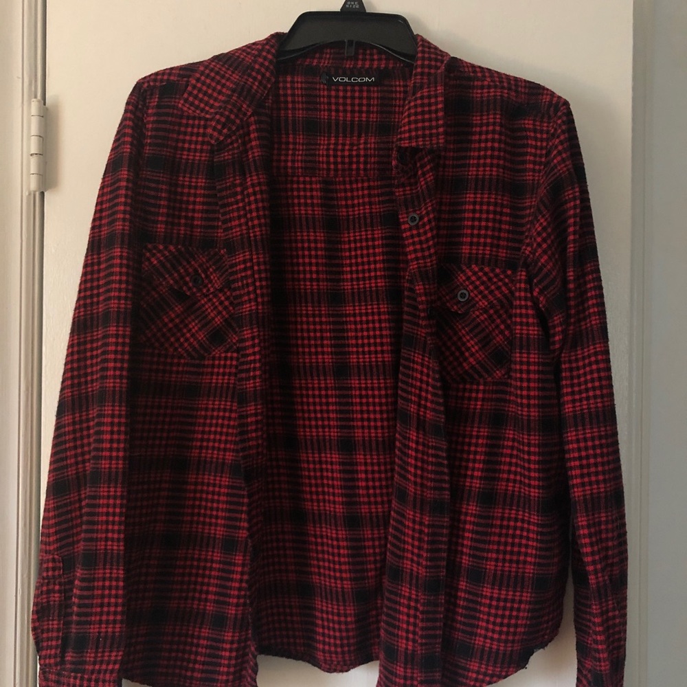 RED VOLCOM FLANNEL